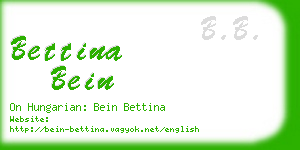 bettina bein business card